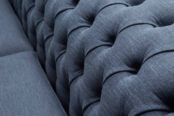 Ontwerp Chesterfield Bankstel 4-zits Stof Bank Blauw Bekleding Woonkamer