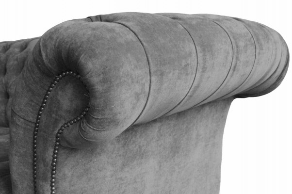 Chesterfield 3-zits bank bekleden zit textiel stof grijs banken bank