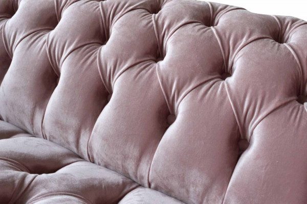 Chesterfield 3-zits bank stoffen bank roze woonkamer gestoffeerde banken nieuw