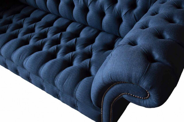 Drietzitsbank Luxe Chesterfield 3-zitsbanken Blauw Banken Nieuw Bank