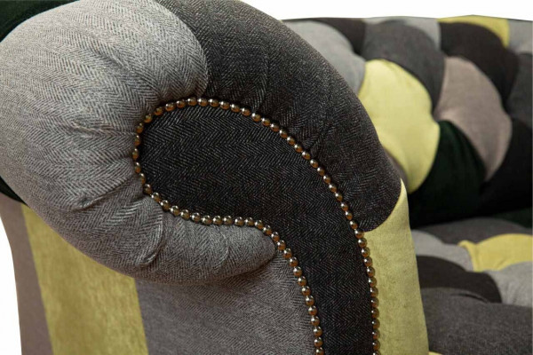 Chesterfield Bank Bekleding 2-Zits Design Textiel Bankstellen Bank Lounge