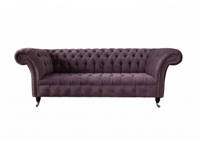 Moderne Chesterfield bank bank bekleding 3-zits paarse textielstof banken nieuw