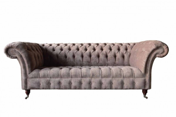 Chesterfield Bank Bank Bekleding Ontwerp 3 Zitsbanken Driepersoons Paars