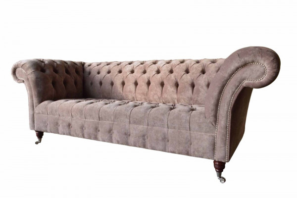 Chesterfield Bank Bank Bekleding Ontwerp 3 Zitsbanken Driepersoons Paars