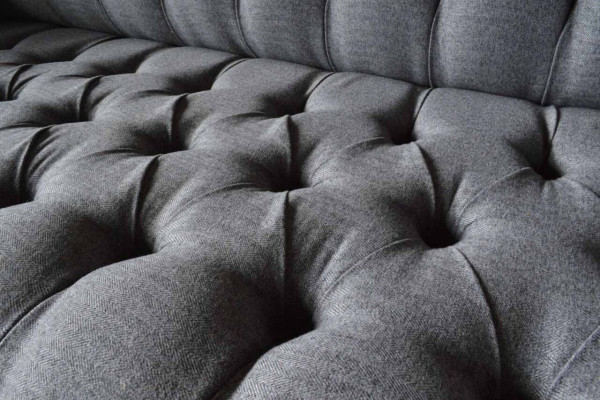 Chesterfield 3-zitsbank gestoffeerde zitbank van textiel stof banken bank nieuw