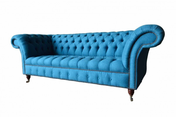 Chesterfield Sofa Bank Bekleding Designer 3-zitsbank Nieuw DriEZITSbank