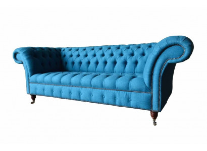 Chesterfield Sofa Bank Bekleding Designer 3-zitsbank Nieuw DriEZITSbank