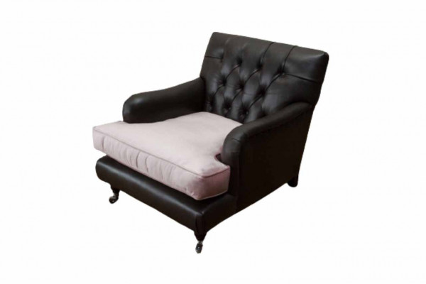 Fauteuil Ontwerp Bank Ontspannen Lounge Bruin Bekleding Luxe Chesterfield Nieuw