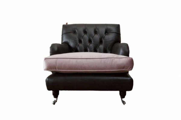 Fauteuil Ontwerp Bank Ontspannen Lounge Bruin Bekleding Luxe Chesterfield Nieuw