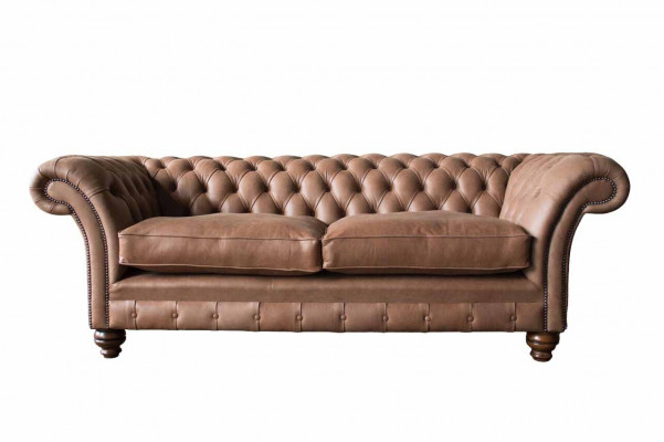 Chesterfield Bank Ontwerp Luxe Leder Bekleding Klassieke Bank 3-Zitter