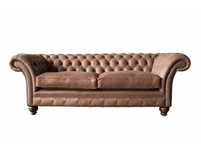 Chesterfield Bank Ontwerp Luxe Leder Bekleding Klassieke Bank 3-Zitter