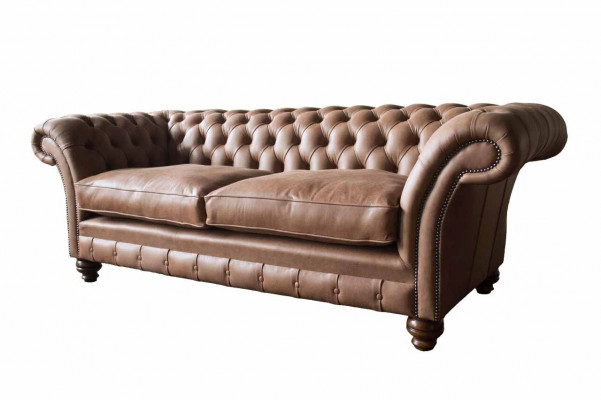 Chesterfield Bank Ontwerp Luxe Leder Bekleding Klassieke Bank 3-Zitter