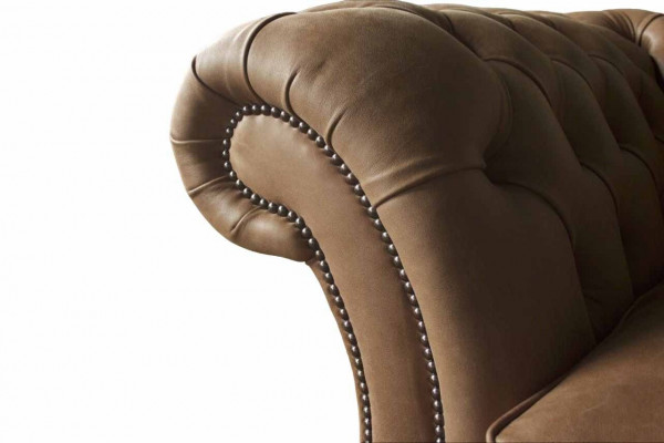 Chesterfield Bank Ontwerp Luxe Leder Bekleding Klassieke Bank 3-Zitter