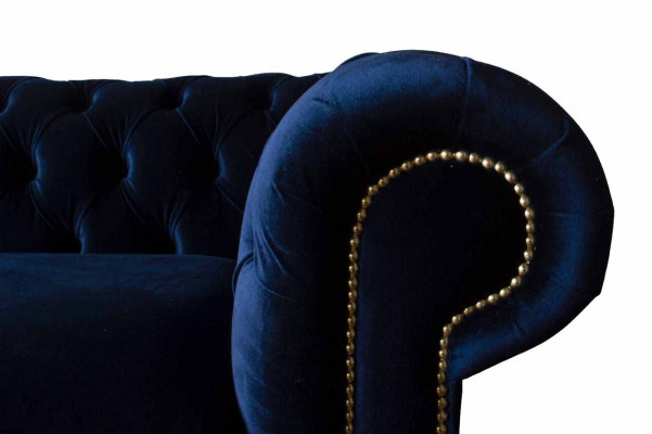 Blauwe Chesterfield Engelse klassieke stijl bank bank 3 zits kussen 230cm