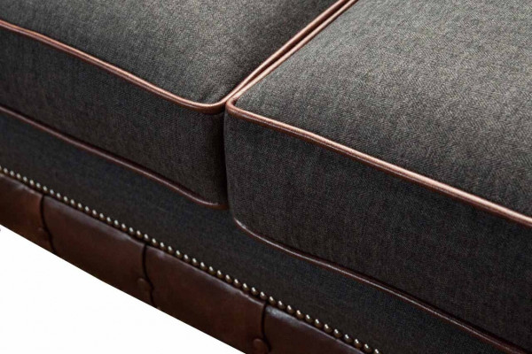 Bruine Chesterfield Engels klassiek stijl bankstel Bank 3 zitkussen 230cm.
