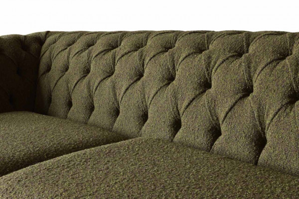 Engelse Chesterfield bank Bank kantoor meubels driezits fluweel 230 cm groen