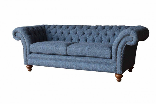 Engels Chesterfield Bank Bank Kantoor Meubels Driezitter Fluweel 230cm Banken