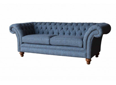 Engels Chesterfield Bank Bank Kantoor Meubels Driezitter Fluweel 230cm Banken