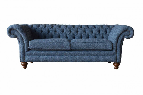 Engels Chesterfield Bank Bank Kantoor Meubels Driezitter Fluweel 230cm Banken