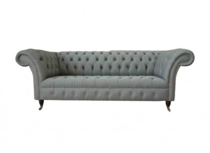 Bank 3-zits bank Stof Modern Luxe Grijs Chesterfield Nieuw