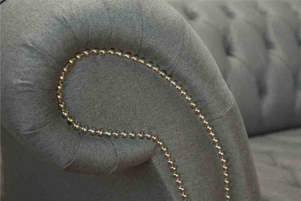 Bank 3-zits bank Stof Modern Luxe Grijs Chesterfield Nieuw