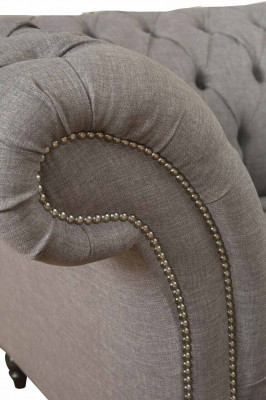 Chesterfield 3-zits gestoffeerde bank bank banken textiel moderne stijl grijs