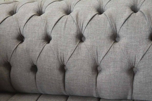 Chesterfield 3-zits gestoffeerde bank bank banken textiel moderne stijl grijs