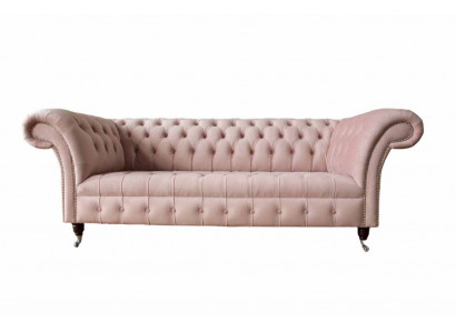 Chesterfield 3-zits Roze Design Banken Bekleding Bankstellen Stof Textiel