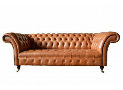 Bankstel 3 zits moderne Chesterfield banken banken gestoffeerd bruin nieuw
