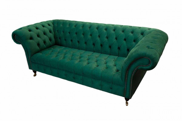 Driedelig bankstel 3-zits luxe zitplaats moderne bankstellen groen stof Chesterfield