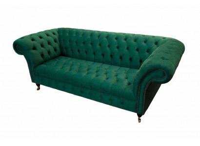Driedelig bankstel 3-zits luxe zitplaats moderne bankstellen groen stof Chesterfield