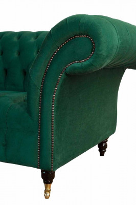 Driedelig bankstel 3-zits luxe zitplaats moderne bankstellen groen stof Chesterfield