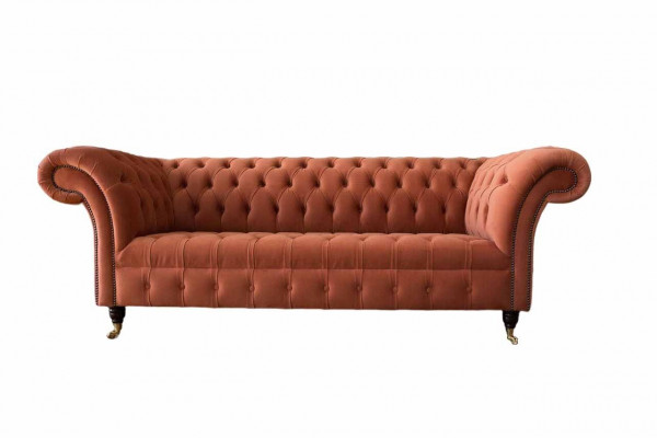 Luxe Chesterfield 3-zits bank gestoffeerde textielbank stoffen bank nieuw