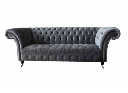 Chesterfield 3-zits designbank gestoffeerde banken banken textiel Driezitter