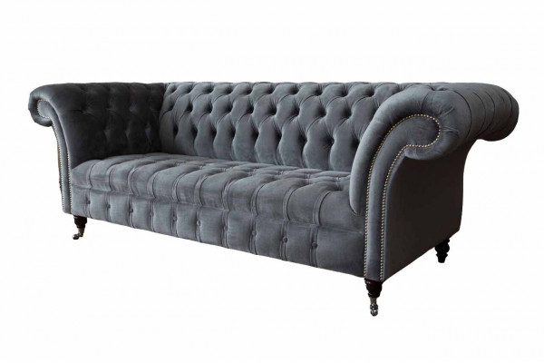 Chesterfield 3-zits designbank gestoffeerde banken banken textiel Driezitter