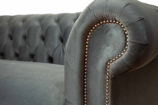 Chesterfield stoffen bank 3-zits driezitter luxe meubelontwerp lounge