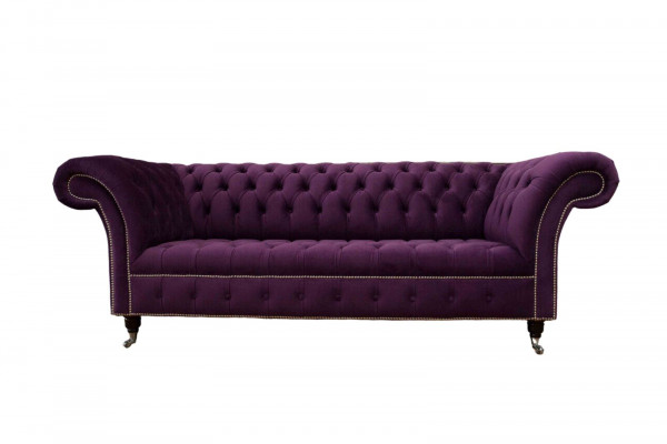 Paarse Chesterfield Bank 3-Zits Chesterfield Design Bank Textiel Stof