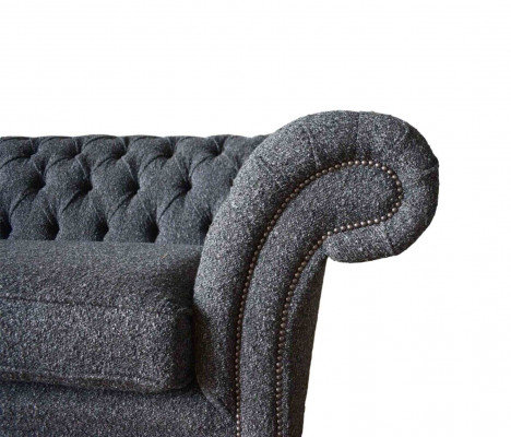 Grijze Chesterfield 3-zits Grijs Textiel Ontwerp Banken Gestoffeerde Banken