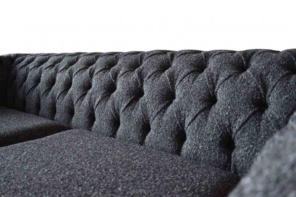 Grijze Chesterfield 3-zits Grijs Textiel Ontwerp Banken Gestoffeerde Banken