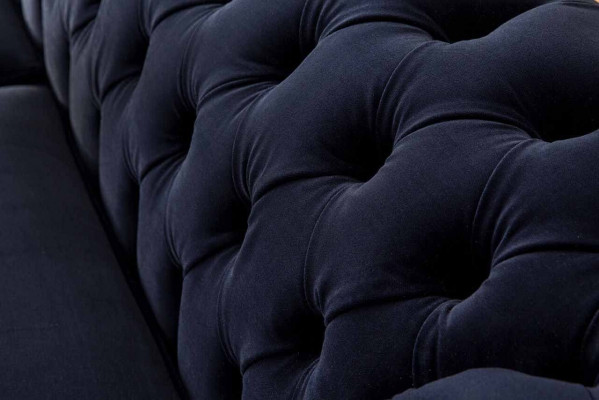 Klassieke Chesterfield woonkamer fluwelen bank Blauw 3-zits textielbanken