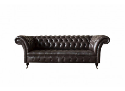 Dries-zits Chesterfield bank 3-zits banken bruin leer woonkamer luxe