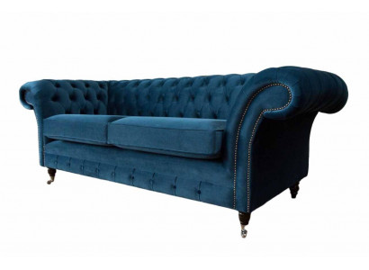 Design Bankstel 3-Zits Bank Bekleding Luxe Textiel Sofa's Chesterfield Nieuw