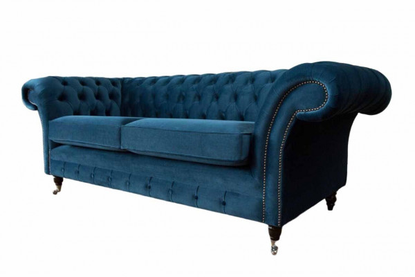 Design Bankstel 3-Zits Bank Bekleding Luxe Textiel Sofa's Chesterfield Nieuw