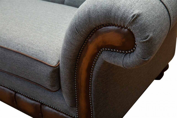 Fauteuil Ontwerp Relax Stof Lounge Luxe Grijs Bekleding Zitter Chesterfield