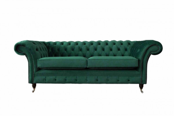 Bankstel 3-zits Groen Bankstellen Stijl Luxe Woonkamer Ontwerp Chesterfield Nieuw