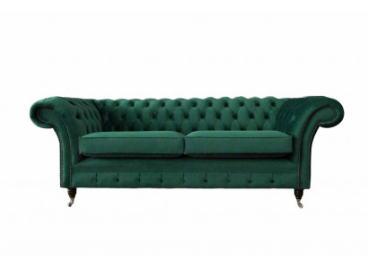 Bankstel 3-zits Groen Bankstellen Stijl Luxe Woonkamer Ontwerp Chesterfield Nieuw
