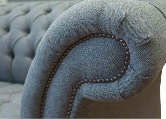 Chesterfield kantoorstoelen inrichting bank bank 2-zits textiel grijs