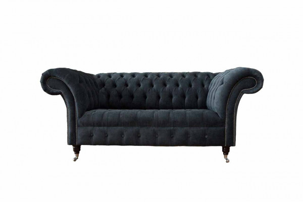 Bankstel 2-zitter bank Chesterfield design luxe textiel gestoffeerde nieuw