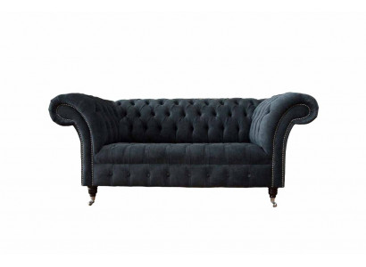 Bankstel 2-zitter bank Chesterfield design luxe textiel gestoffeerde nieuw
