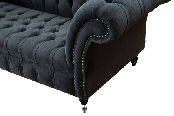 Bankstel 2-zitter bank Chesterfield design luxe textiel gestoffeerde nieuw